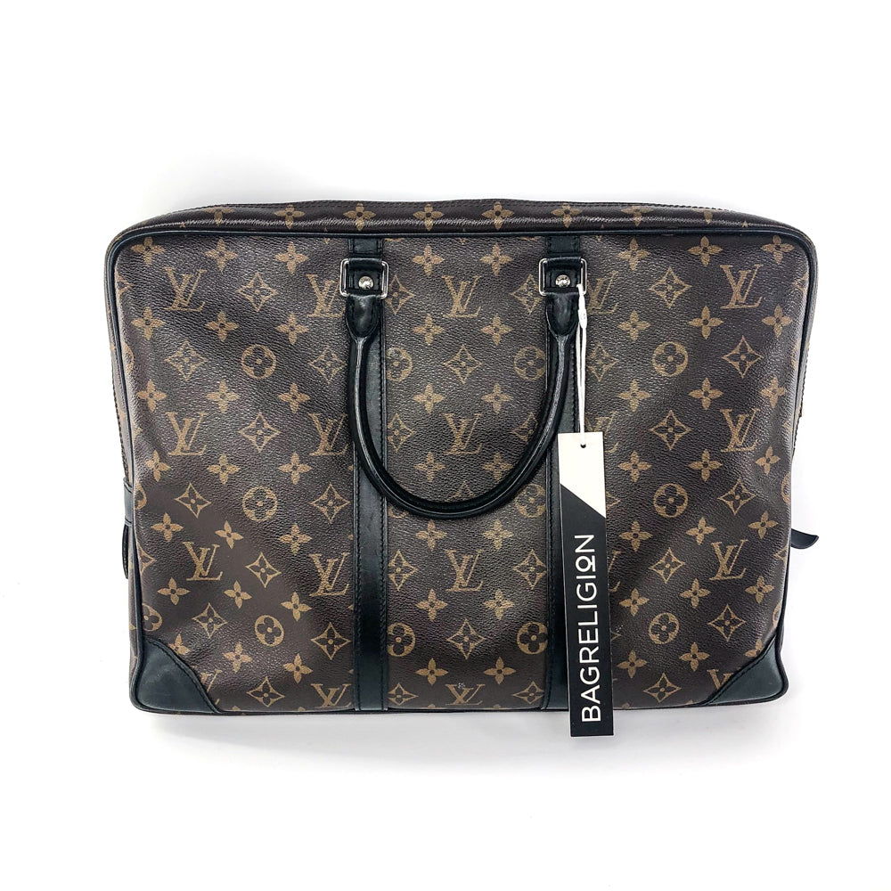 LOUIS VUITTON Monogram Carryall Laptop Travel Briefcase Clutch Bag   Chelsea Vintage Couture